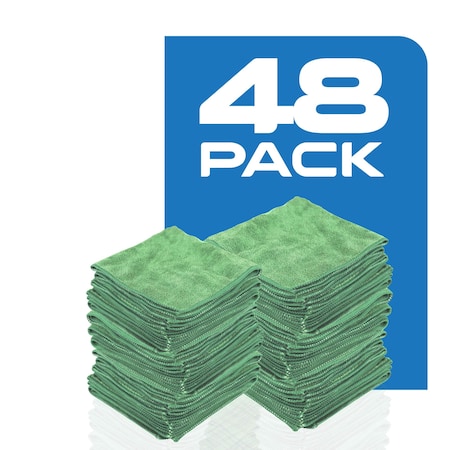 Zwipes 16 x 16" Microfiber Cleaning Towel, Green Package Of 48 H1-745